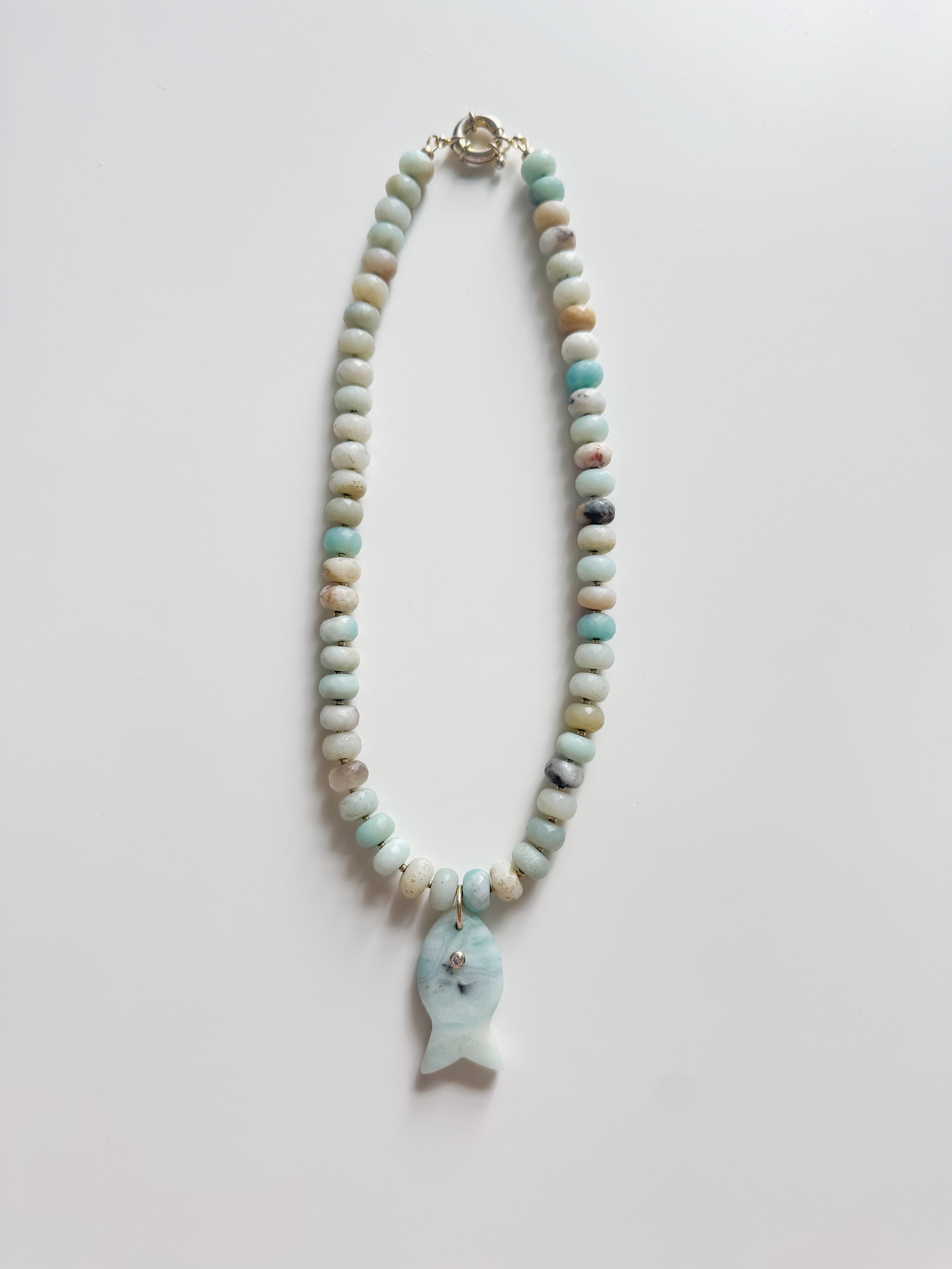 the gemstone fish pendant