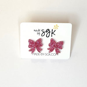 the colorful bow stud earring