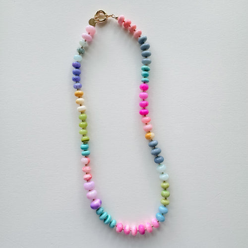 the colorful opal bead necklace
