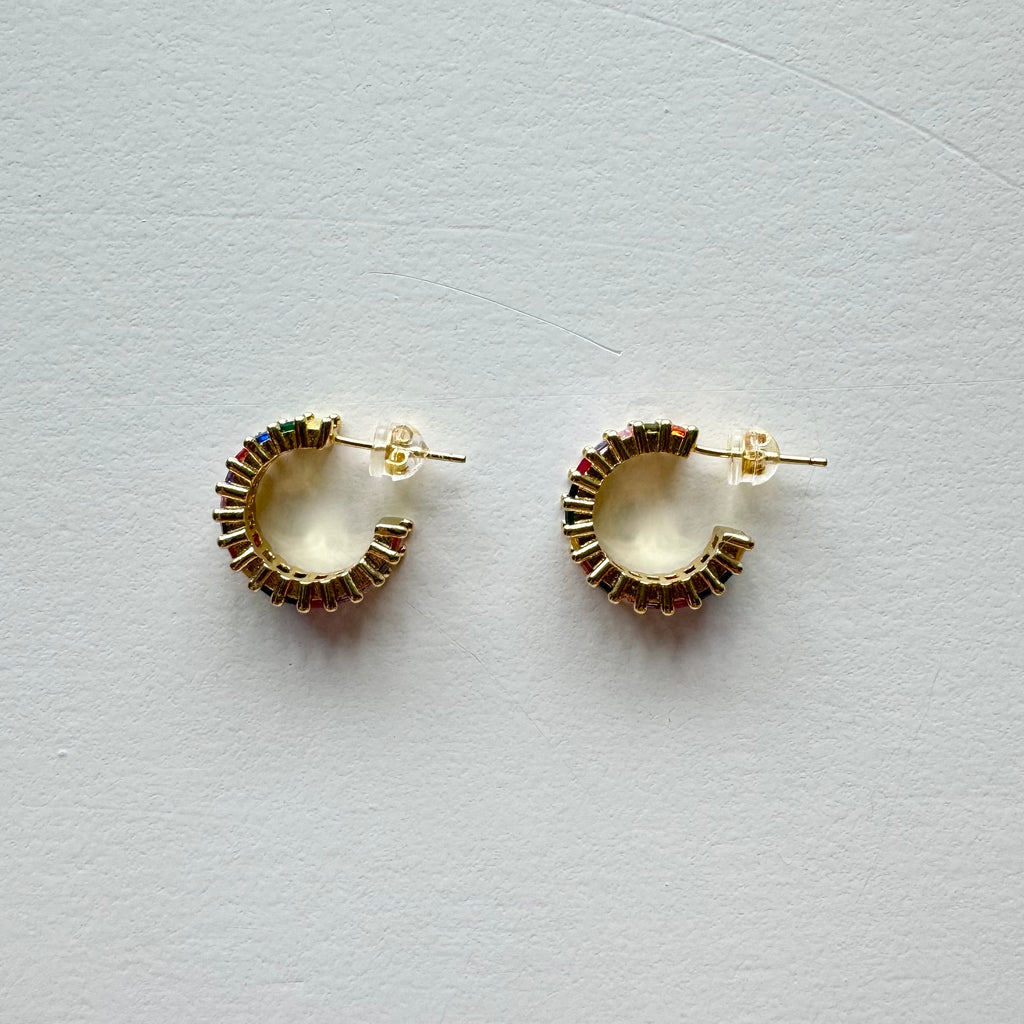 the rainbow mini hoop earring