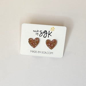 the colorful heart stud earring