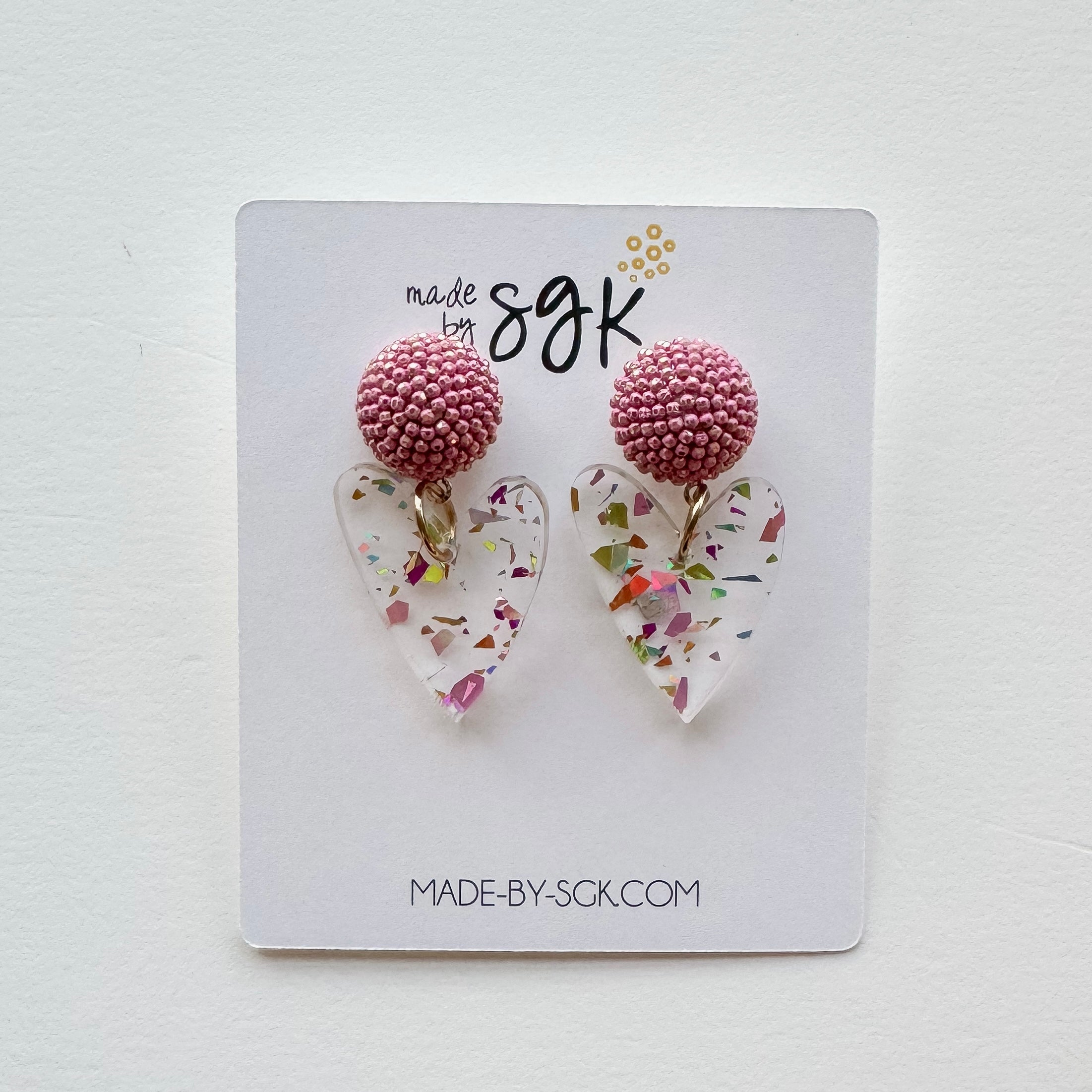 the glitter heart earring