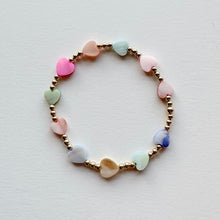 Load image into Gallery viewer, the colorful mother of pearl heart bracelet