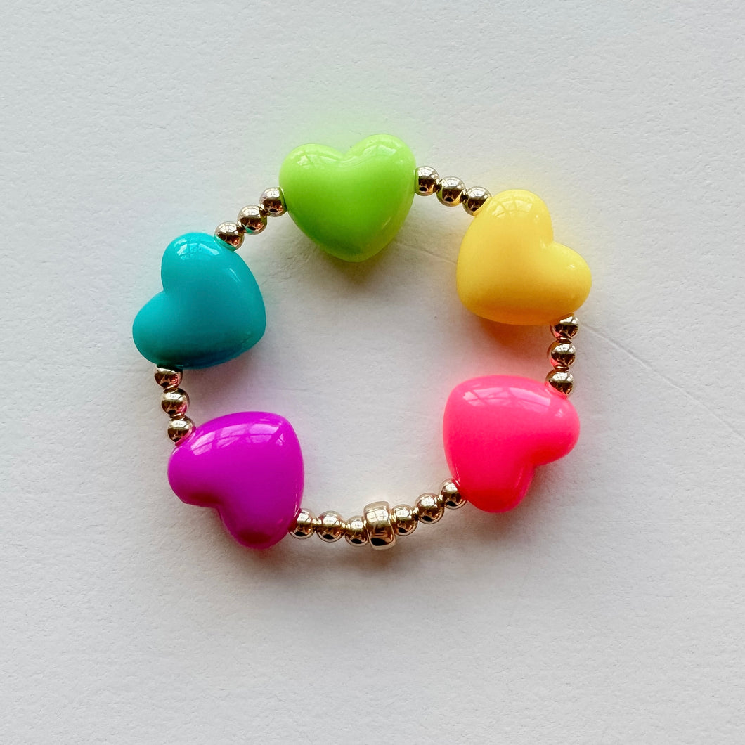the rainbow heart bracelet — KIDS SIZE