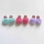 the glitter puff earring