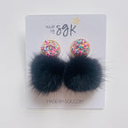 the glitter puff earring