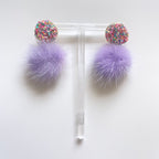 the glitter puff earring